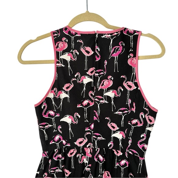 Crown & Ivy Flamingo Fit Flare Dress Size 4 Black Pink Preppy Coastal Style - Picture 9 of 14